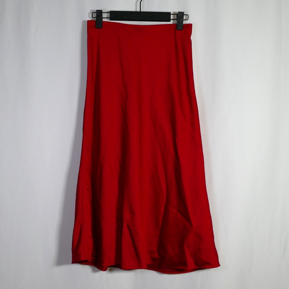 J Crew Womens Gwyneth Midi Satin Slip Skirt Size XXS Red Romantic Vamp Occasion